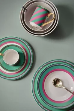 Pip Studio Essteller|Pip Chique Stripes Essteller Rosa/Grun 28Cm