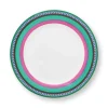 Pip Studio Frühstücksteller|Pip Chique Stripes Frühstücksteller Rosa/Grun 23Cm