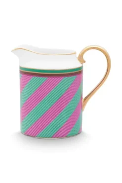 Pip Studio Milchkännchen|Pip Chique Stripes Kanne Klein Rosa/Grun