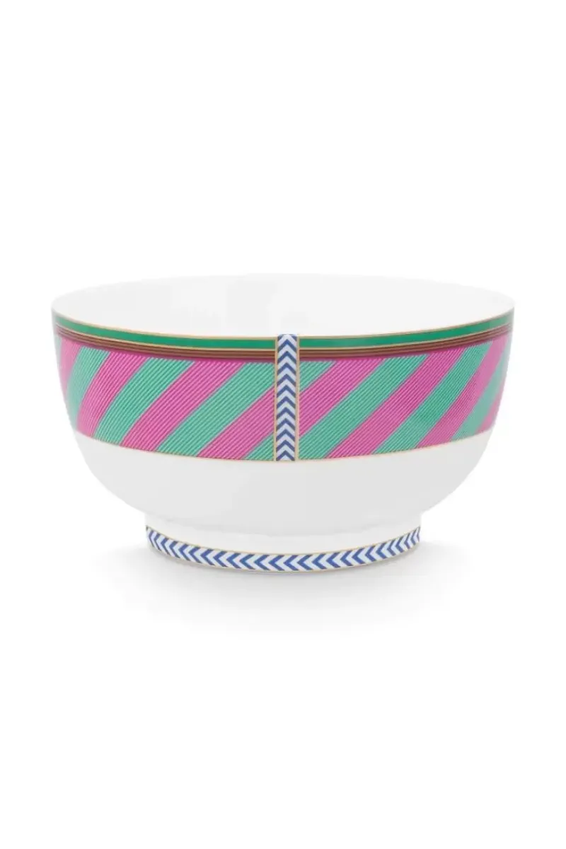 Pip Studio Schalen|Pip Chique Stripes Schale Rosa/Grun 20.5Cm