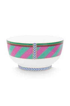 Pip Studio Schalen|Pip Chique Stripes Schale Rosa/Grun 15.5Cm
