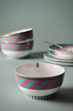 Pip Studio Schalen|Pip Chique Stripes Schale Rosa/Grun 18Cm