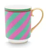 Pip Studio Teetassen|Pip Chique Stripes Tasse Gross Rosa/Grun 350Ml