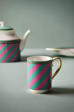 Pip Studio Teetassen|Pip Chique Stripes Tasse Gross Rosa/Grun 350Ml