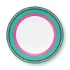 Pip Studio Tiefe Teller|Pip Chique Stripes Tiefer Teller Rosa/Grun 23.5Cm