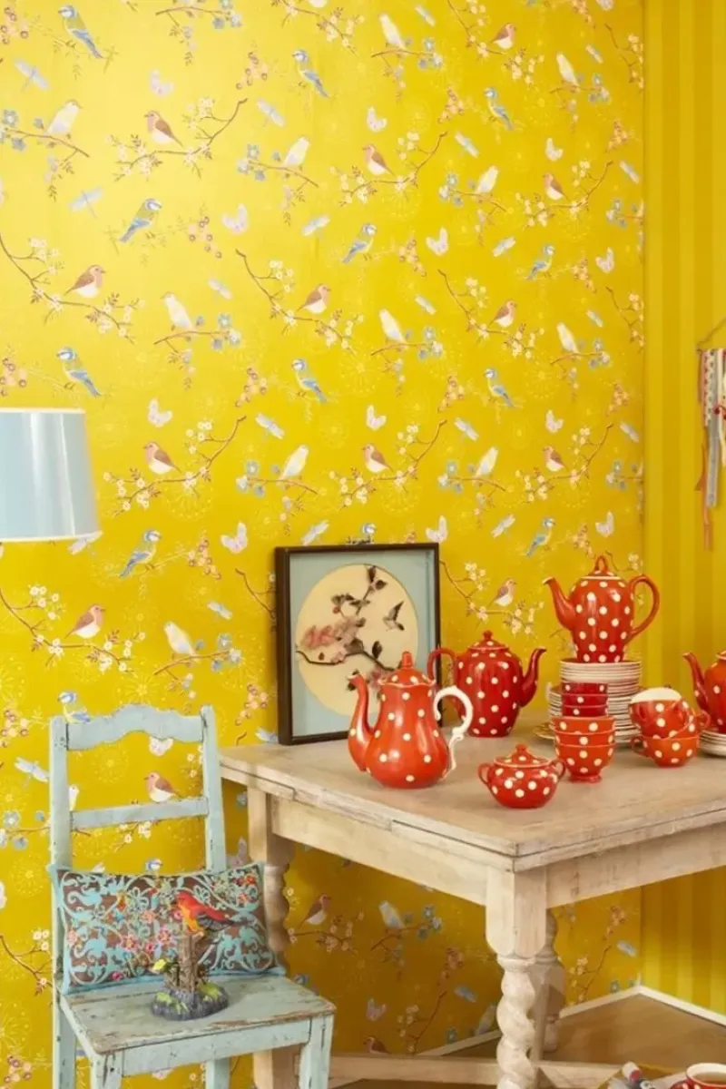 Pip Studio Vliestapete|Early Bird Vliestapete Gelb