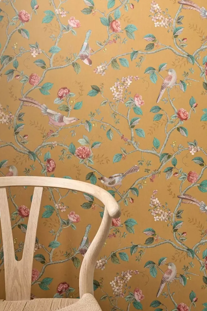 Pip Studio Vliestapete|Good Nightingale Vliestapete Ocker