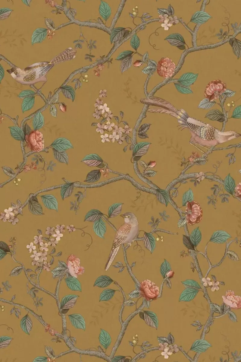 Pip Studio Vliestapete|Good Nightingale Vliestapete Ocker
