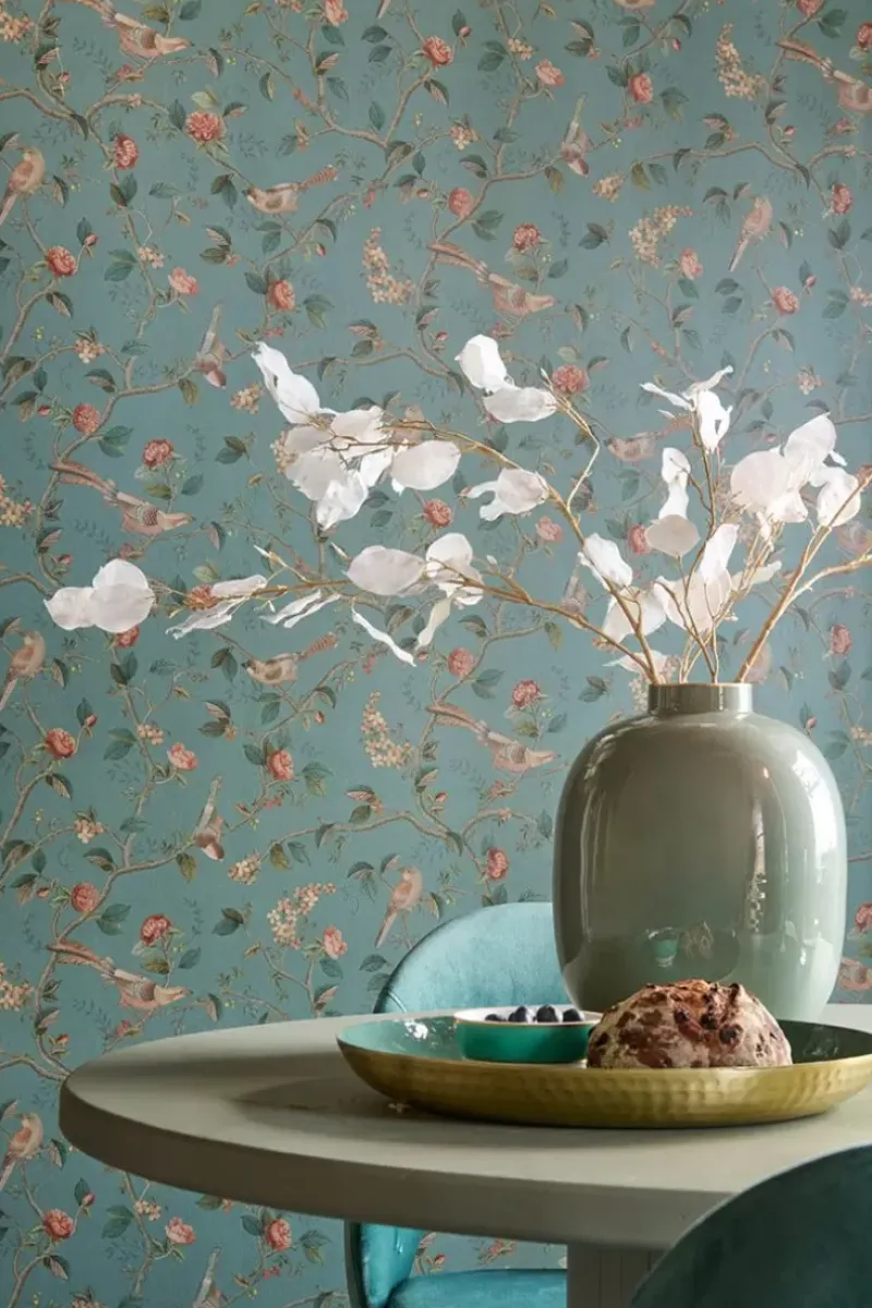 Pip Studio Vliestapete|Good Nightingale Vliestapete Petrol