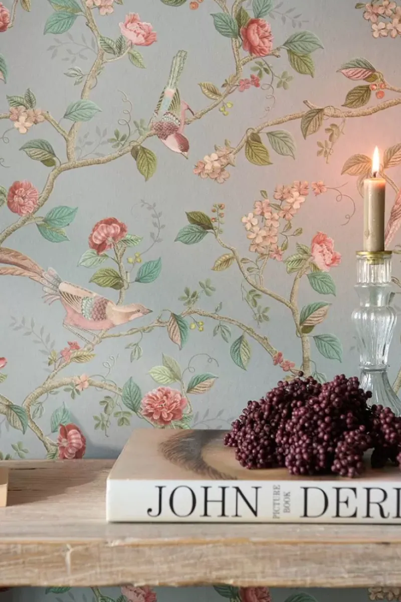 Pip Studio Vliestapete|Good Nightingale Vliestapete Hellblau/