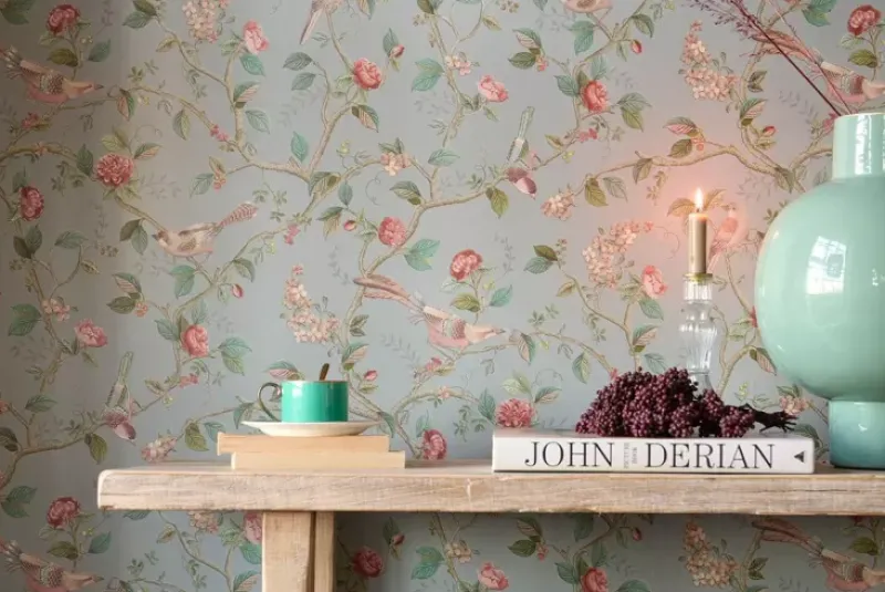 Pip Studio Vliestapete|Good Nightingale Vliestapete Hellblau/