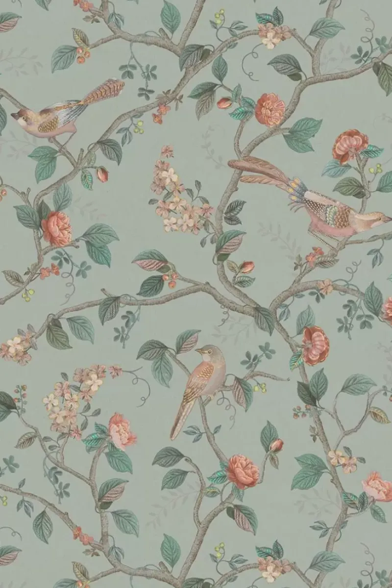 Pip Studio Vliestapete|Good Nightingale Vliestapete Hellblau/