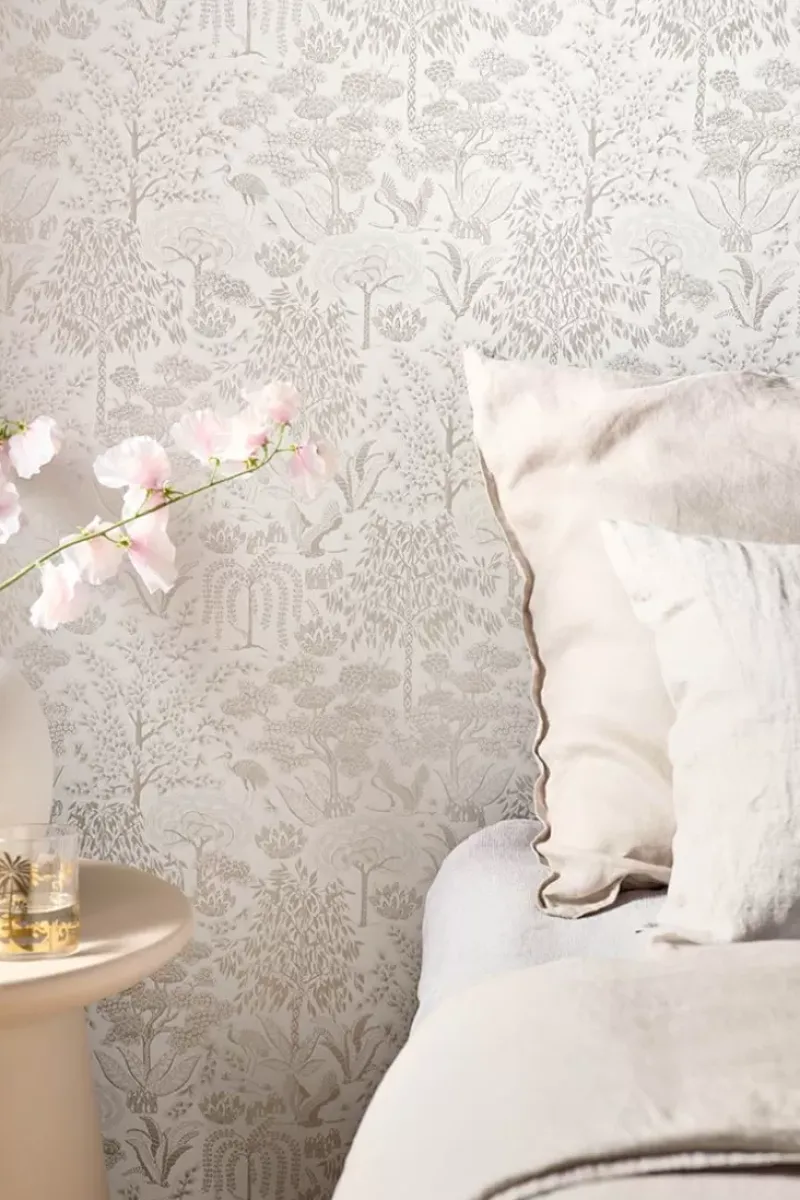 Pip Studio Vliestapete|Origami Tree Vliestapete Gebrochen S/Silber