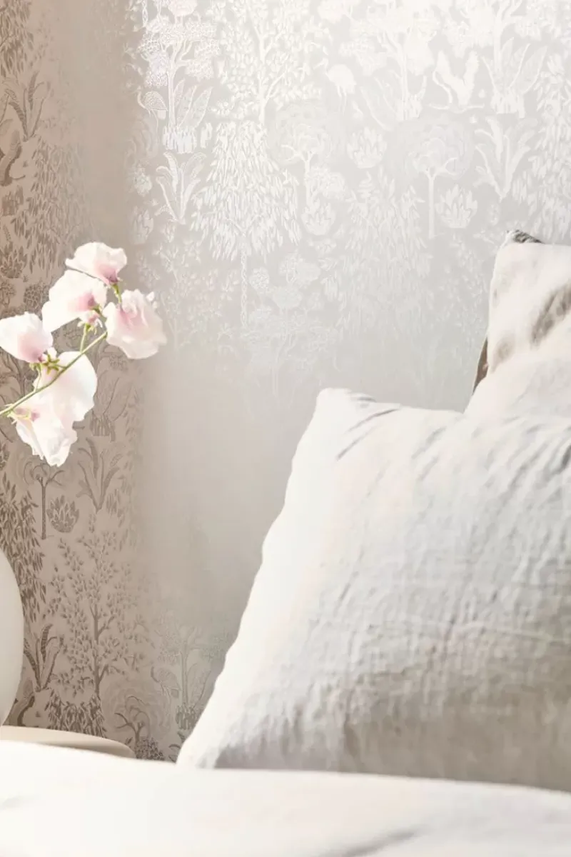 Pip Studio Vliestapete|Origami Tree Vliestapete Gebrochen S/Silber