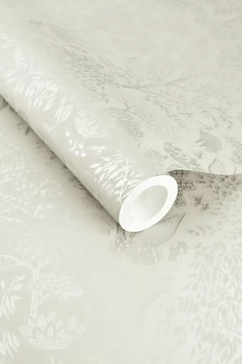 Pip Studio Vliestapete|Origami Tree Vliestapete Gebrochen S/Silber