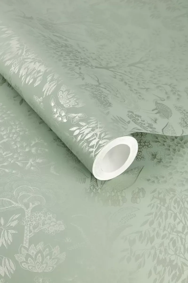 Pip Studio Vliestapete|Origami Tree Vliestapete Hell /Silber