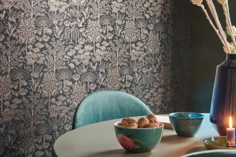 Pip Studio Vliestapete|Origami Tree Vliestapete Dunkel /Rosegold