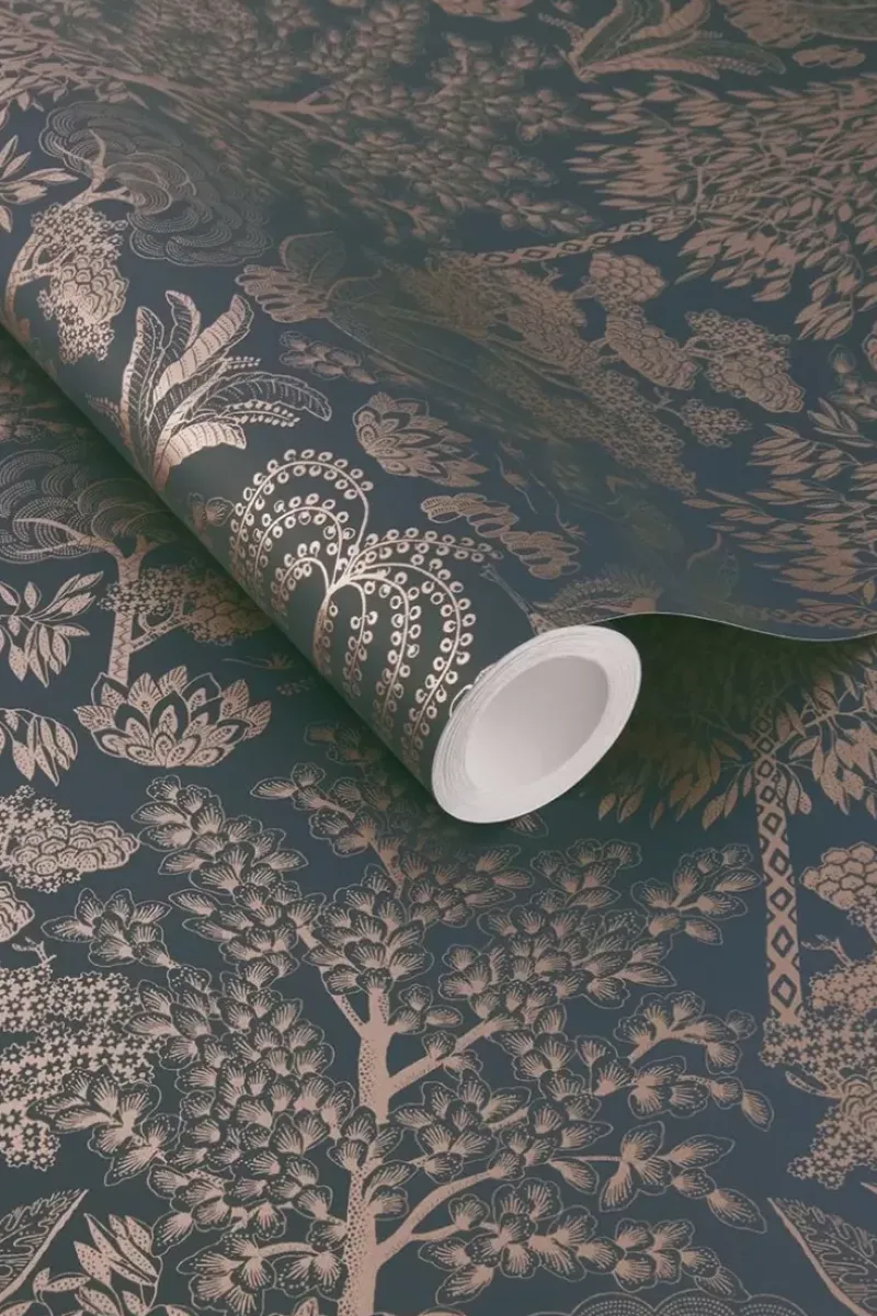 Pip Studio Vliestapete|Origami Tree Vliestapete Dunkel /Rosegold