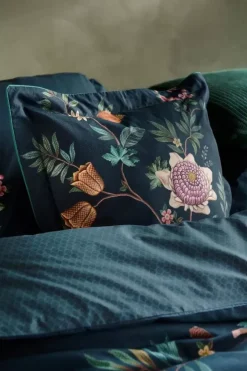 Pip Studio Bettkissen|Quadratisches Zierkissen Il Paradiso Dunkelblau