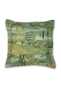Pip Studio Zierkissen|Quadratisches Zierkissen Toscana Grun