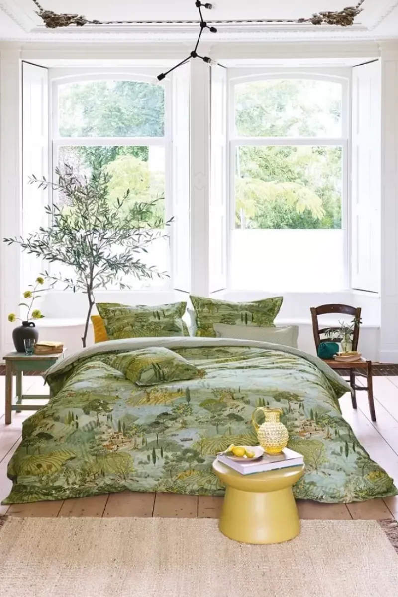Pip Studio Zierkissen|Quadratisches Zierkissen Toscana Grun