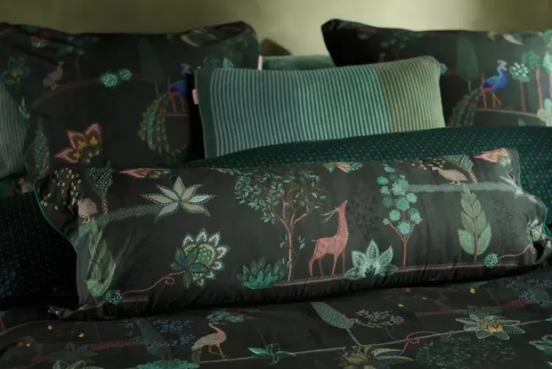 Pip Studio Bettkissen|Rechteckige Zierkissen Lang Alberi Dunkelgrun