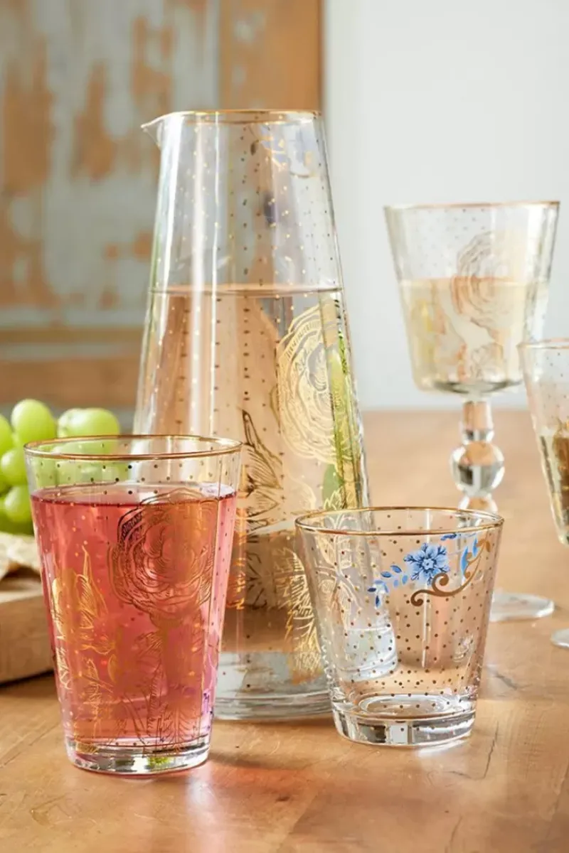 Pip Studio Wasserglas|Royal Longdrinkglas Golden Flower
