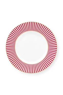 Pip Studio Gebäckteller|Royal Stripes Petit Four Dunkelrosa 12Cm