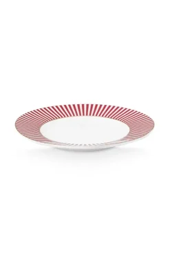 Pip Studio Gebäckteller|Royal Stripes Petit Four Dunkelrosa 12Cm