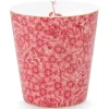 Pip Studio Kaffeetassen|Royal Stripes Tasse Blumen Dunkelrosa