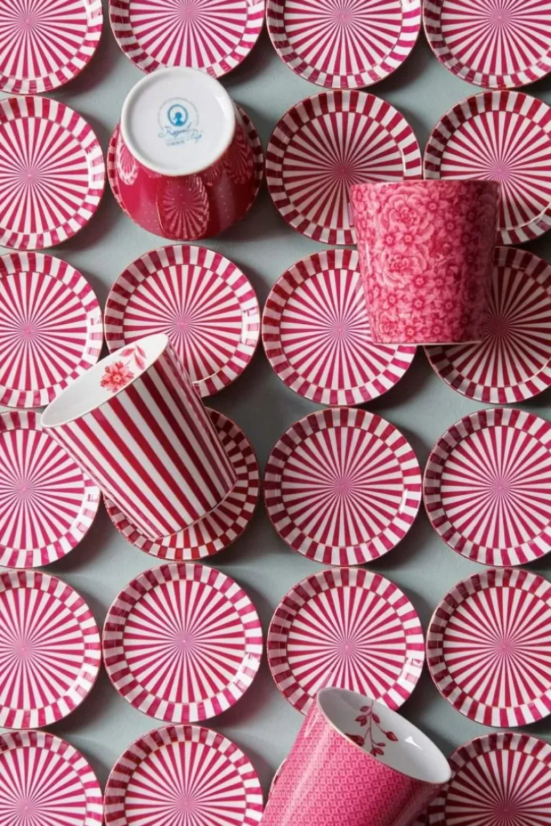 Pip Studio Teetassen|Royal Stripes Tasse Blumen & Teebeutelablage Dunkel