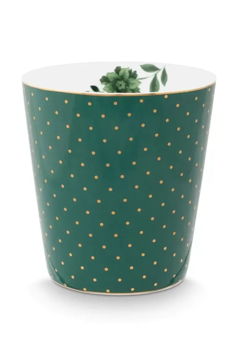 Pip Studio Porzellan Sets|Royal Stripes Tasse Punkte & Teebeutelablage Grun