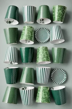 Pip Studio Porzellan Sets|Royal Stripes Tasse Punkte & Teebeutelablage Grun