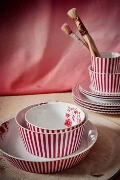 Pip Studio Tiefe Teller|Royal Stripes Tiefer Teller Dunkelrosa 21.5Cm