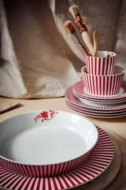 Pip Studio Tiefe Teller|Royal Stripes Tiefer Teller Dunkelrosa 21.5Cm