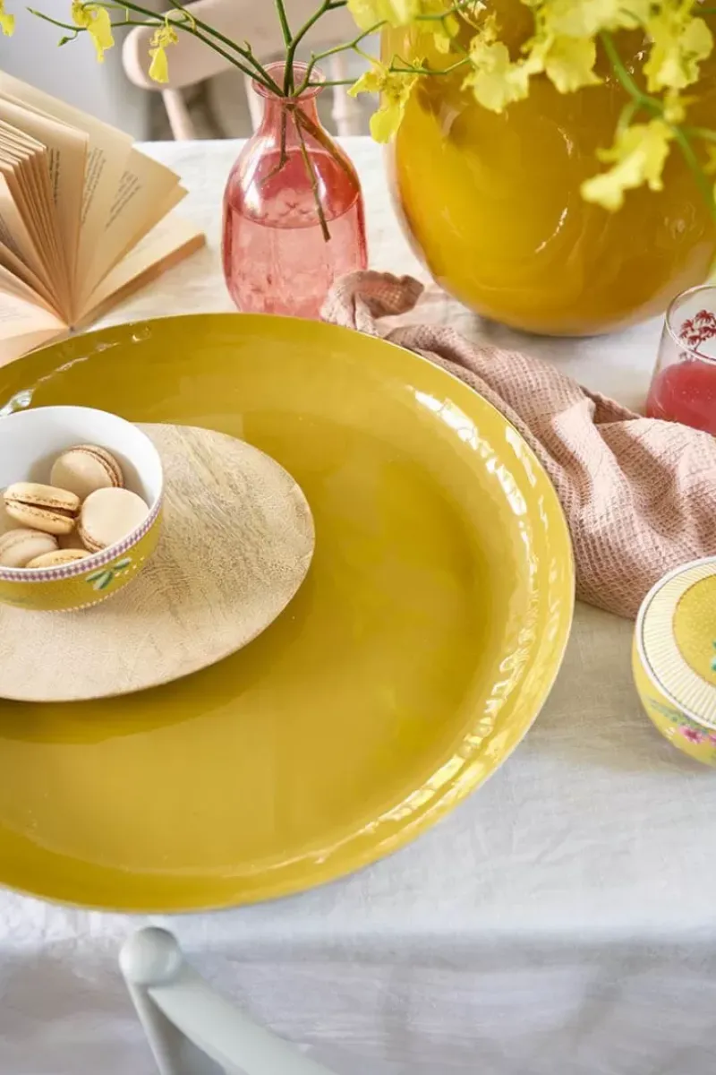 Pip Studio Schale Und Tabletts|Schale Emailliert Ocker 40Cm