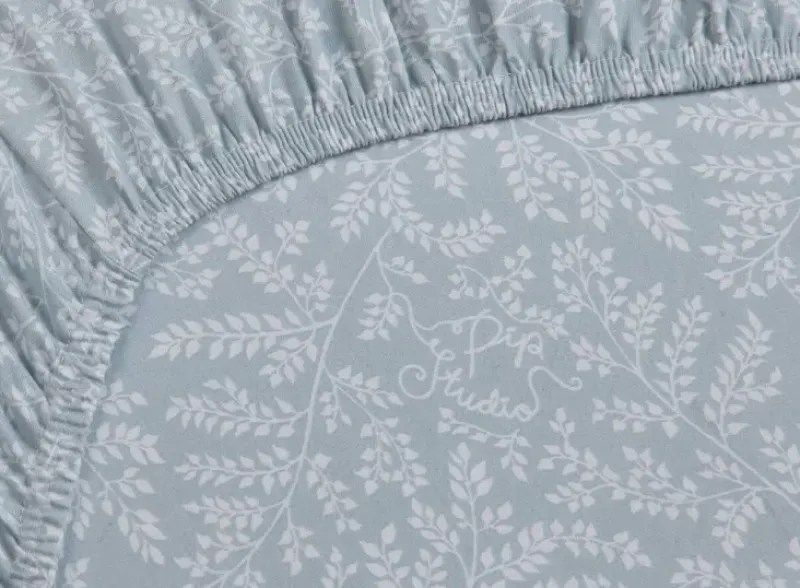 Pip Studio Laken|Spannbettlaken Leafy Grau