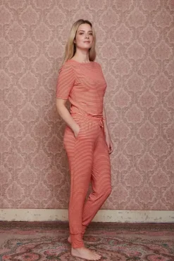 Pip Studio T-Shirts|Top Kurze Armel Little Sumo Stripe Koralle