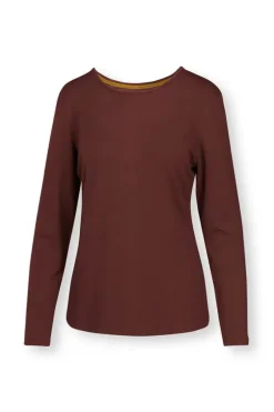 Pip Studio Tops Mit Langen Armeln|Top Lange Armel Solid Terra Rot