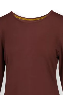 Pip Studio Tops Mit Langen Armeln|Top Lange Armel Solid Terra Rot