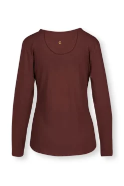 Pip Studio Tops Mit Langen Armeln|Top Lange Armel Solid Terra Rot