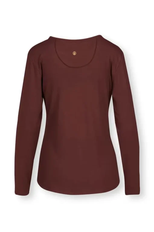Pip Studio Tops Mit Langen Armeln|Top Lange Armel Solid Terra Rot