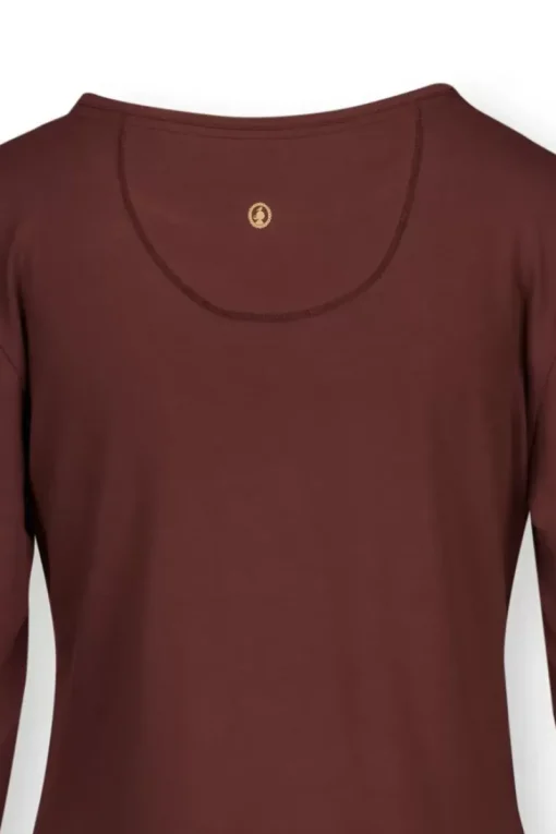 Pip Studio Tops Mit Langen Armeln|Top Lange Armel Solid Terra Rot