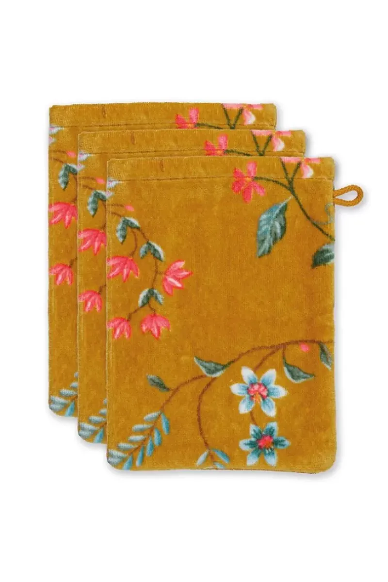 Pip Studio Waschlappen|Waschlappen Set/3 Les Fleurs 16X22 Cm