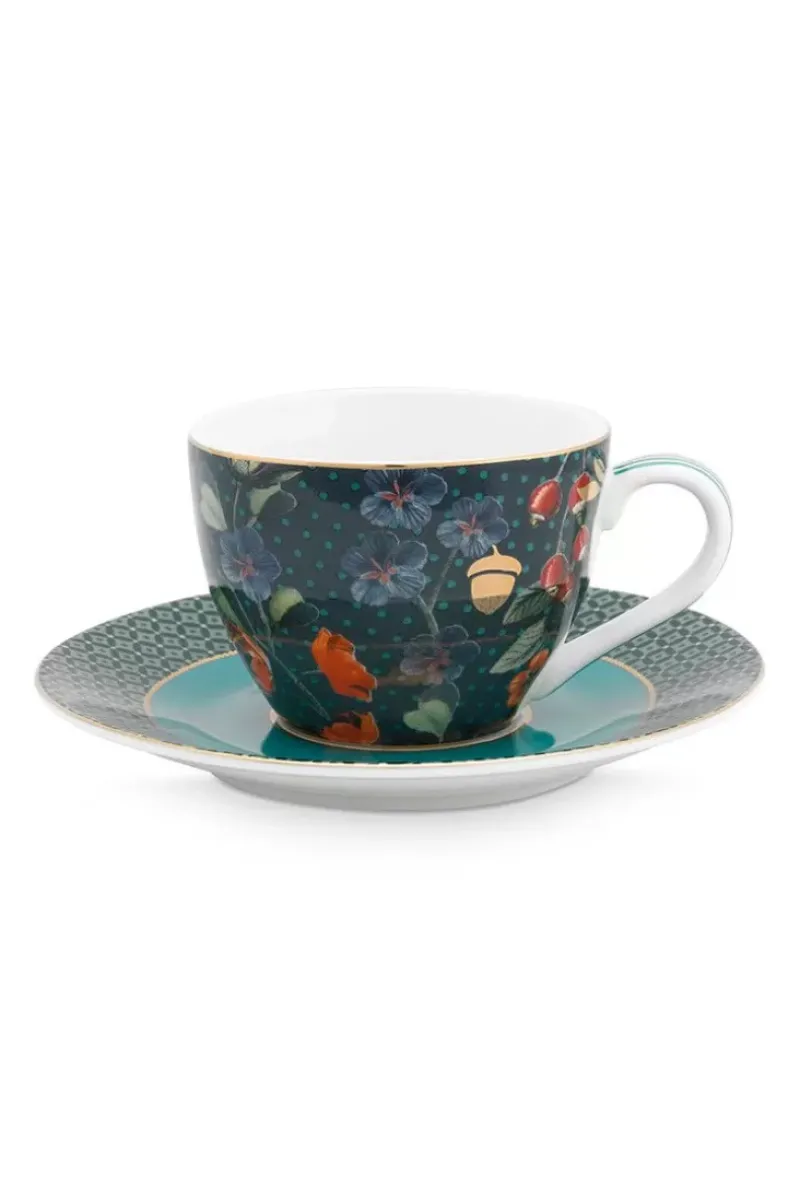 Pip Studio Espresso Tasse|Winter Wonderland Espresso Tasse & Untertasse Dunkelblauw