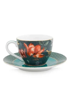 Pip Studio Espresso Tasse|Winter Wonderland Espresso Tasse & Untertasse Dunkelblauw