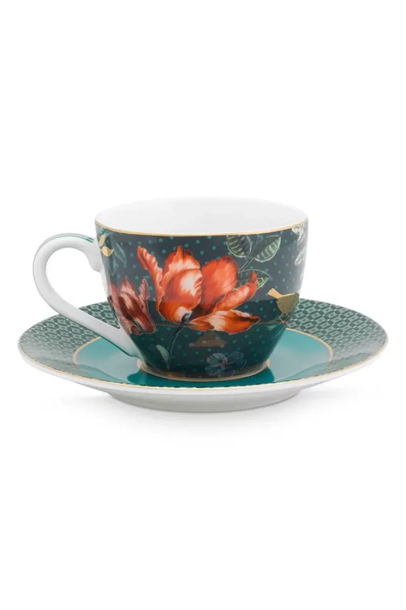 Pip Studio Espresso Tasse|Winter Wonderland Espresso Tasse & Untertasse Dunkelblauw