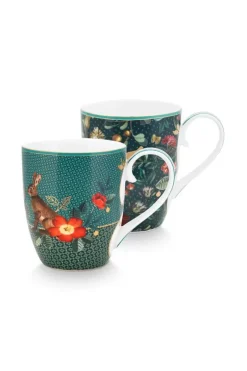 Pip Studio Porzellan Sets|Winter Wonderland Set/2 Tasse Xl Grun