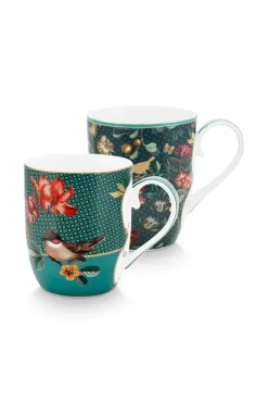 Pip Studio Porzellan Sets|Winter Wonderland Set/2 Tassen Klein Grun