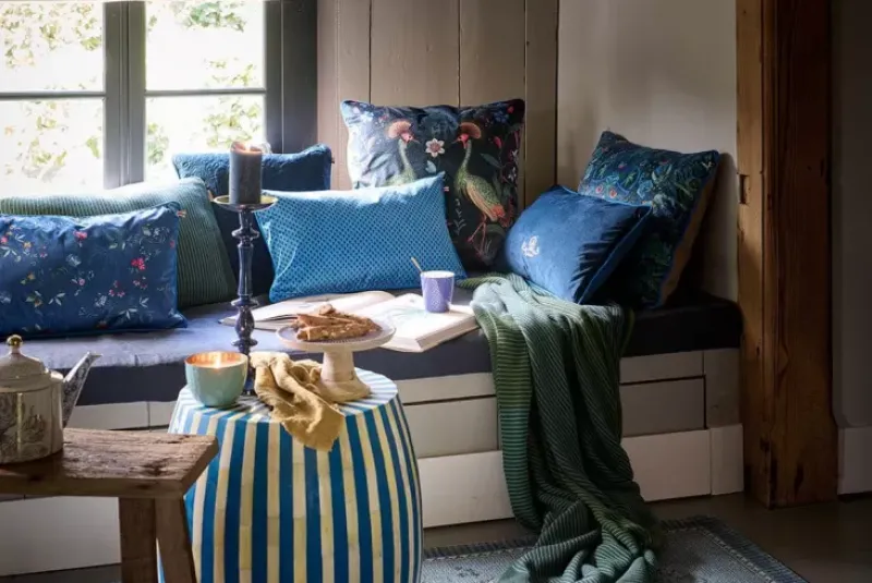 Pip Studio Zierkissen|Zierkissen Quilted Dunkelblau